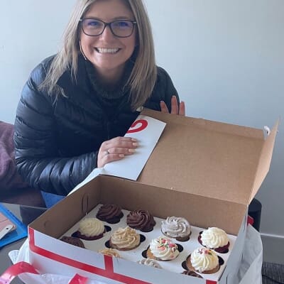 Birthday cupcake celebration at Cahaba Wealth