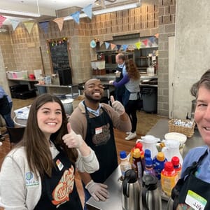 Nashville team serving a café style breakfast to community members at Room in the Inn.