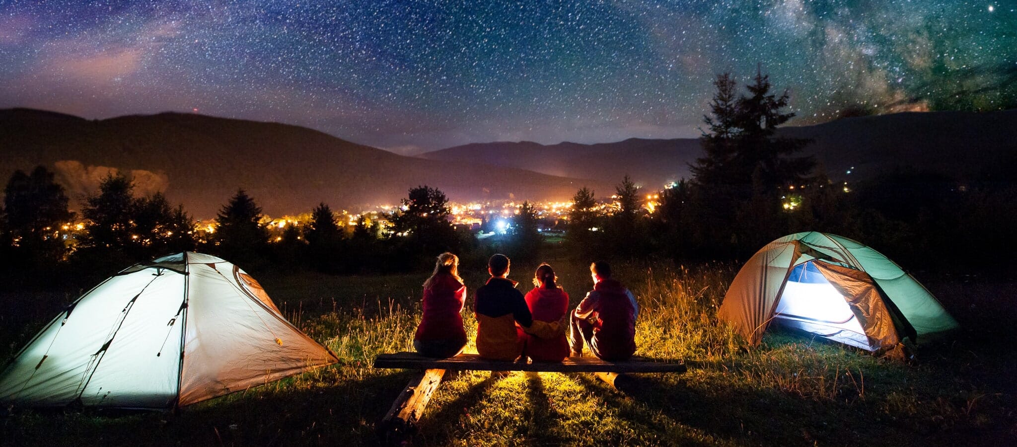 Camping under a sky of stars