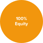 Equity Income Portfolio pie chart showing 100% equity