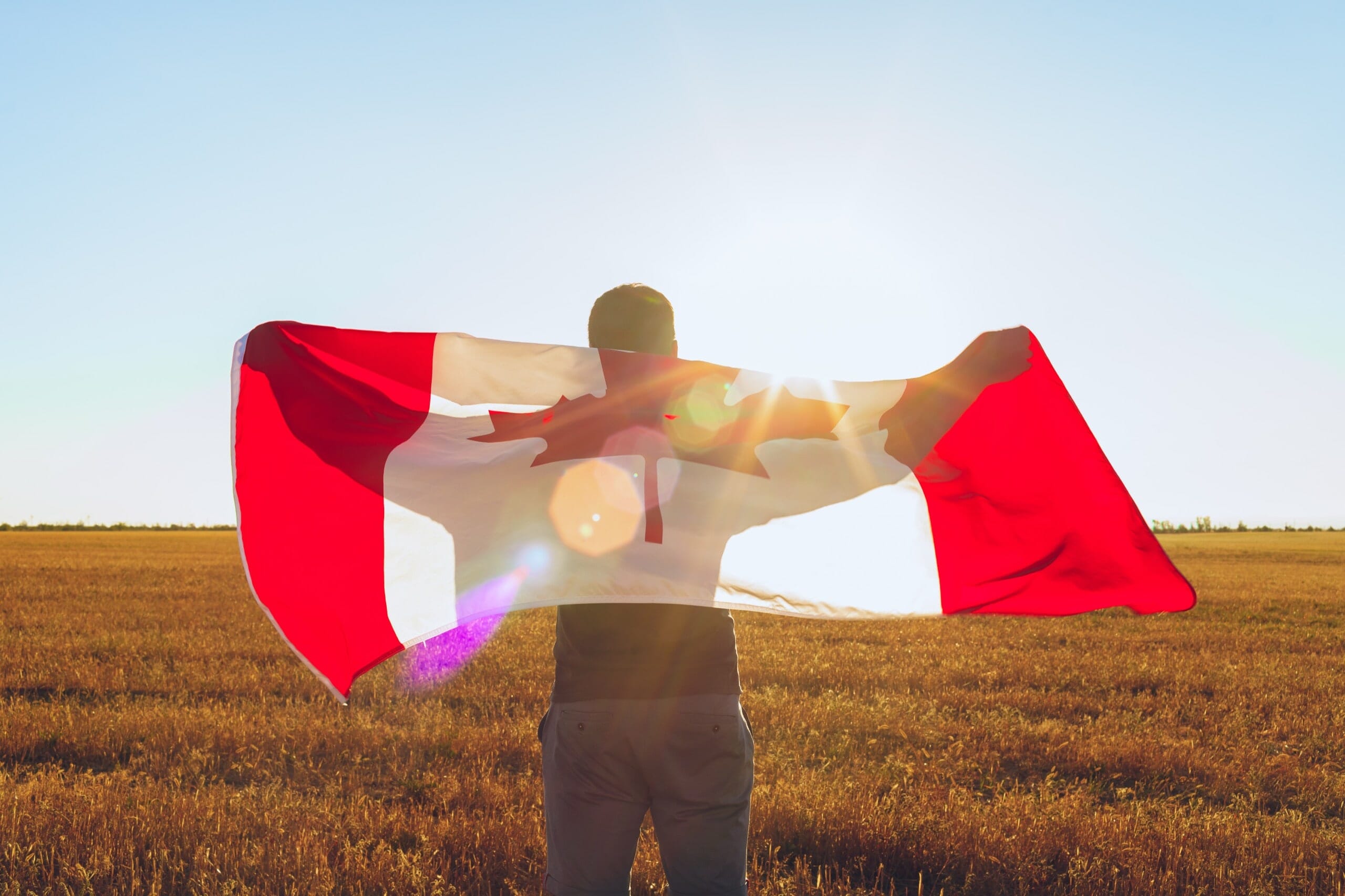Man with Canadian flag