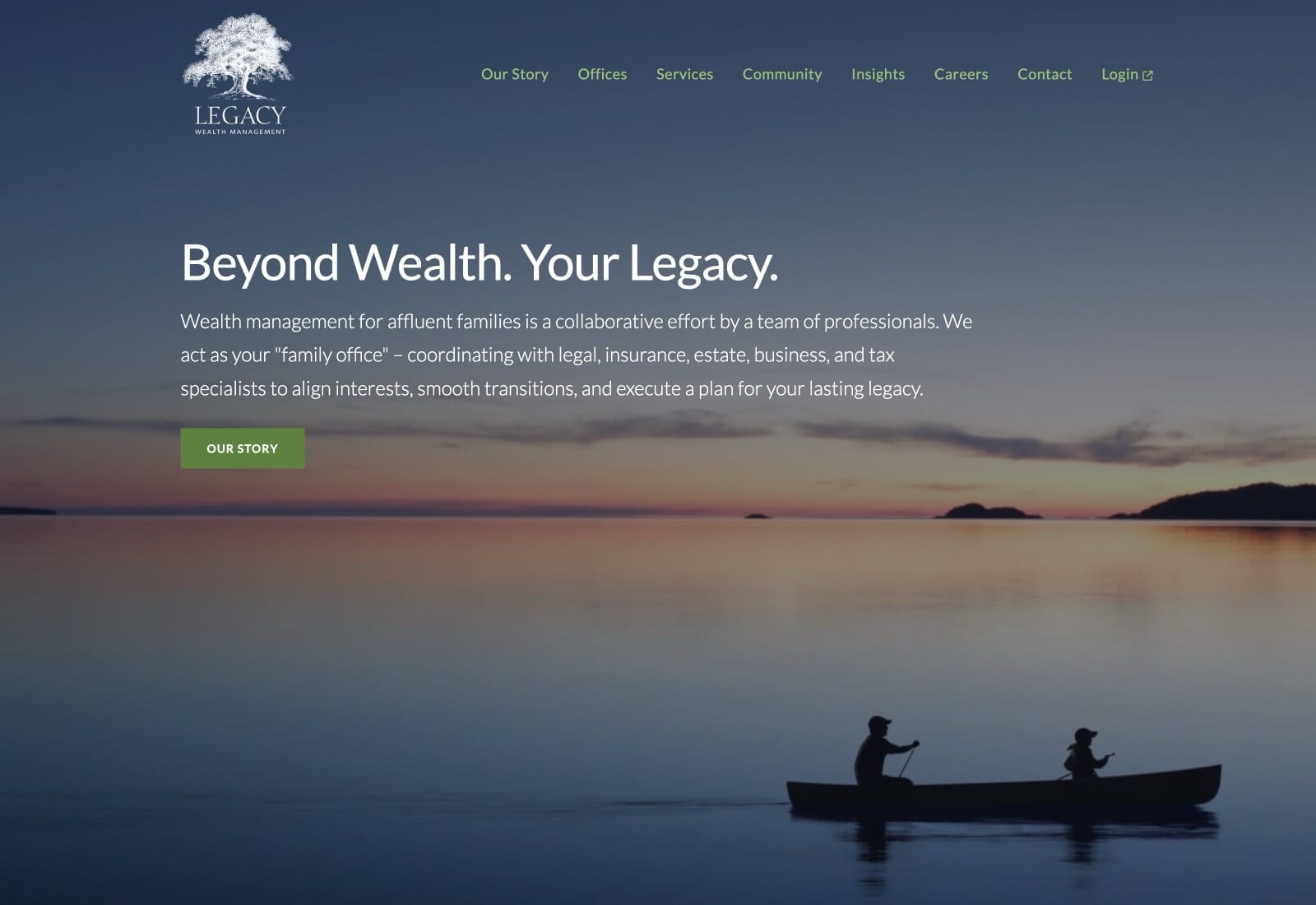 Legacy Wealth Management website screenshot