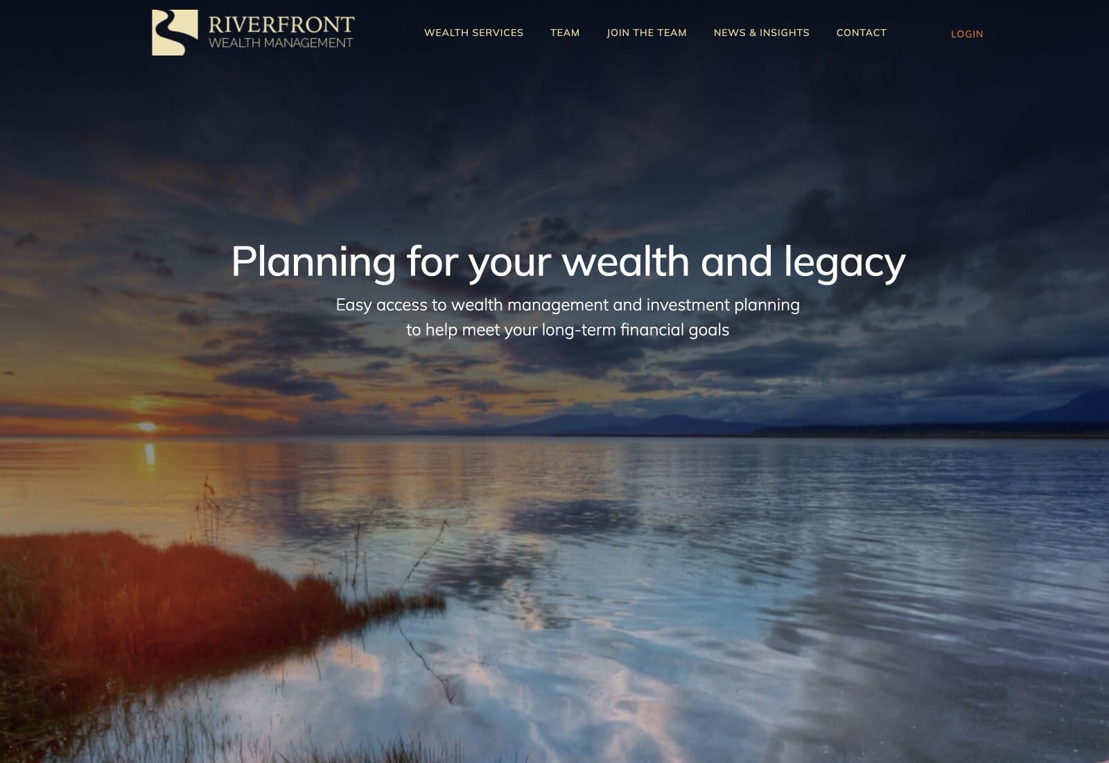 Riverfront Wealth Management website screenshot