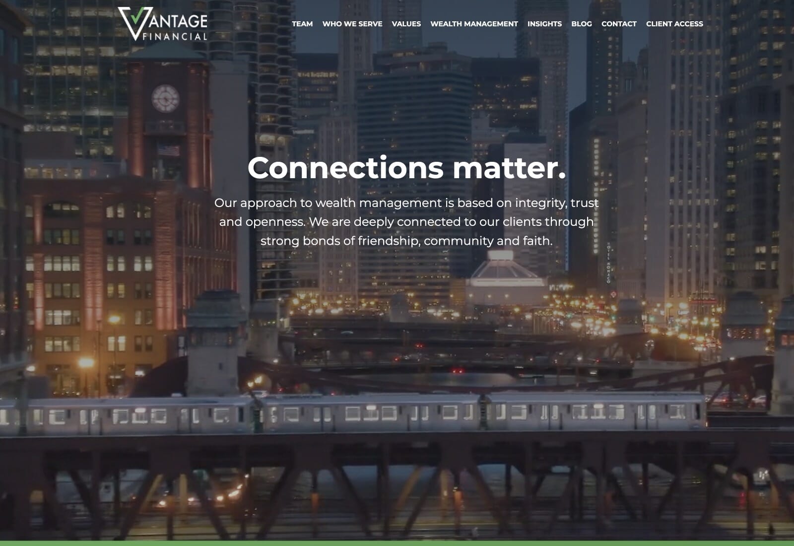 Vantage Financial website screenshot