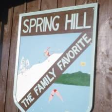 Historical sign of Spring Hill recreation area in South Berwick Maine