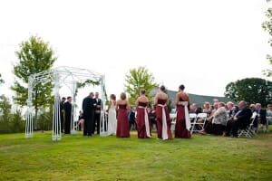 Maine wedding ceremony panorama